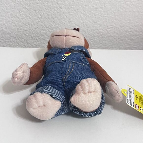 Marvel Toys Bean Bag Curious George in Overalls Plush Stuffed Animal 2005 w/ TAG - Picture 10 of 14